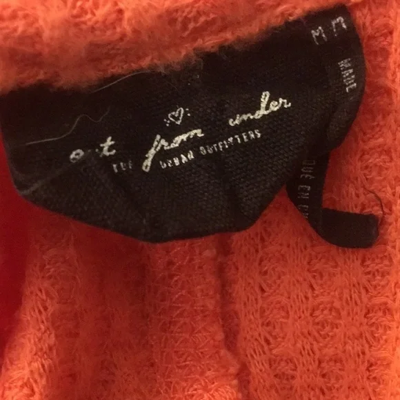 Urban Outfitters Orange Waffle Knit Jojo Thermal Long Sleeve Top Medium - Picture 8 of 9
